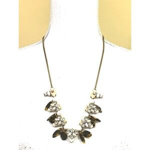J. Crew sequin beaded tortoise dangle statement necklace, gold, 12" drop